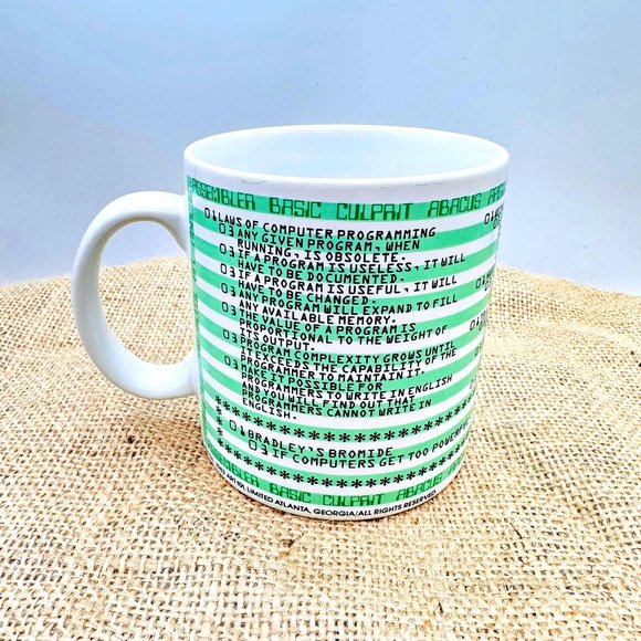 Vintage 1982 Abacus Computer Programing Language Mug - Picture 1 of 8